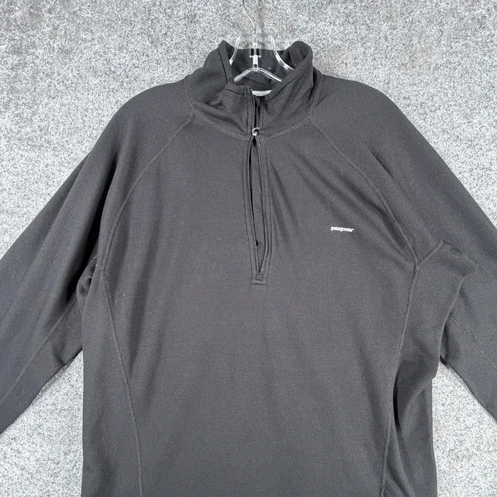 Patagonia Activewear Top Mens XL Black Capilene 3 Thermal Lightweight Zip-Neck‎